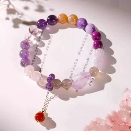 Nine purple fire crystal bracelets